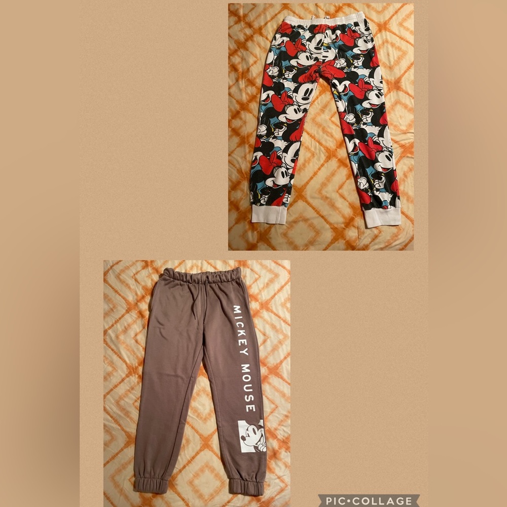 Two Pairs Disney Sweatpants & Pajama Pants